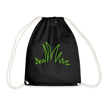 Grass Meadow Many Grasses Blades of Grass Green Nature Cool - Drawstring Bag - black - Front