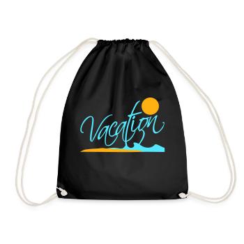 Vacances Dire Texte Soleil Plage Lettrage Logo - Sac de sport léger - noir - Devant