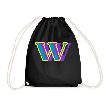 Letter w multicolor - Drawstring Bag - black - Front