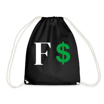 Buchstabe f Dollar - Turnbeutel - Schwarz - Vorne
