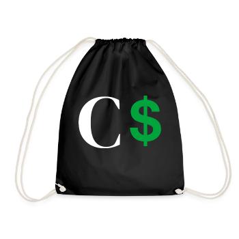 Lettre c dollar - Sac de sport léger - noir - Devant