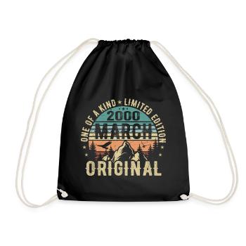 Legendary since March 2000 - Birthday March 2000 - Drawstring Bag - black - Front