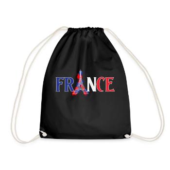France - Cadeau Tour Eiffel de l’amoureux de la France - Sac de sport léger - noir - Devant