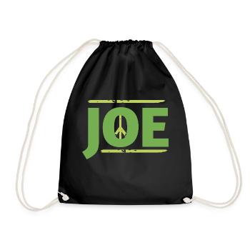 Joe in peace sign graphic - Drawstring Bag - black - Front