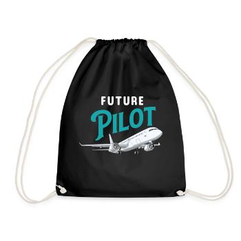 Future Pilot - Aspiring Aviator Aviation - Drawstring Bag - black - Front