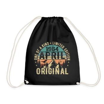 Born april 1964, legend since april 1964 - Drawstring Bag - black - Front