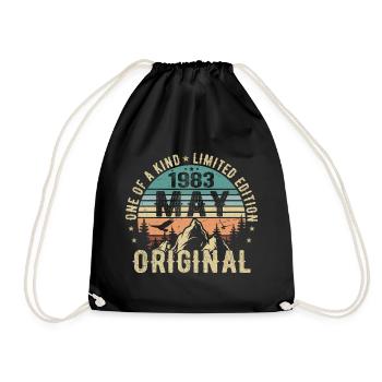 Legends May 1983 Birthday Vintage May 1983 - Drawstring Bag - black - Front