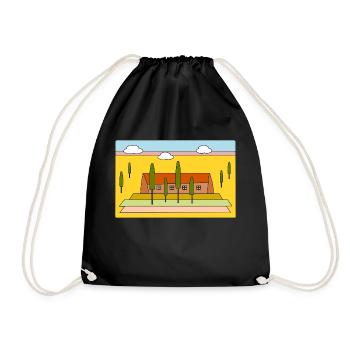 Landscape with cypress trees - Drawstring Bag - black - Front