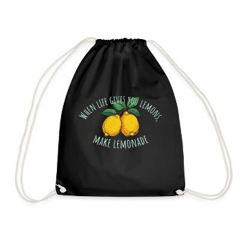 Lemons & Lemonade – Positive Statement - Drawstring Bag - black - Front