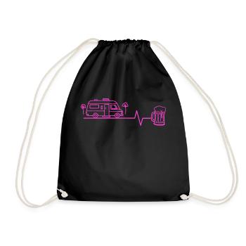 Camping-car & bière - Sac de sport léger - noir - Devant