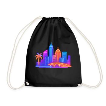 skyline city stadt - Turnbeutel - Schwarz - Vorne