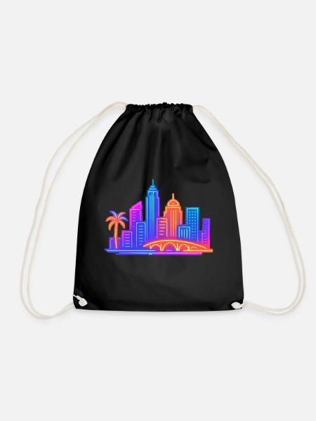 skyline city stadt - Turnbeutel - Schwarz
