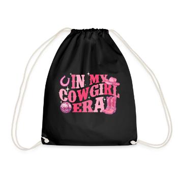 In My Cowgirls Era – Western - Drawstring Bag - black - Front