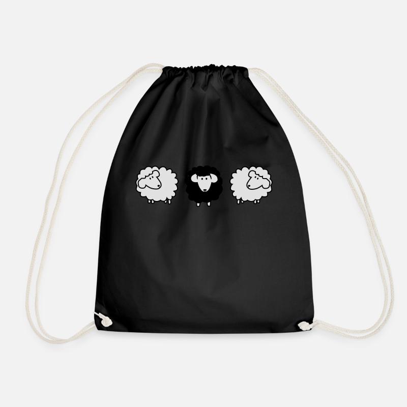 scharzes sheep - Drawstring Bag - black