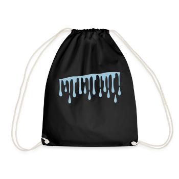 water drops pattern cc1 - Drawstring Bag - black - Front