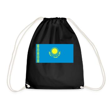 kazakstan flag - Turnbeutel - Schwarz - Vorne