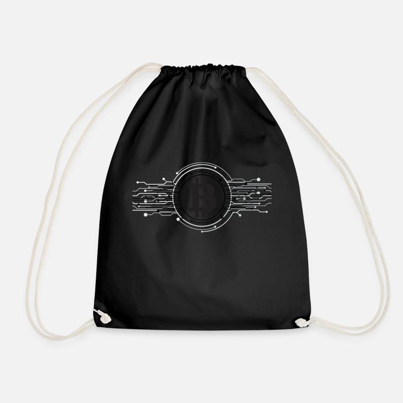 Bitcoin logo - Drawstring Bag - black