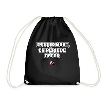 CROQUE-MORT, EN PÉRIODE DÉCÈS - JEUX DE MOTS - Sac de sport léger - noir - Devant