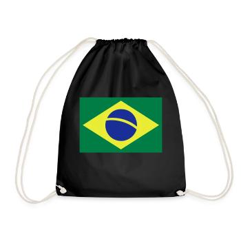 Brazil flag - Drawstring Bag - black - Front