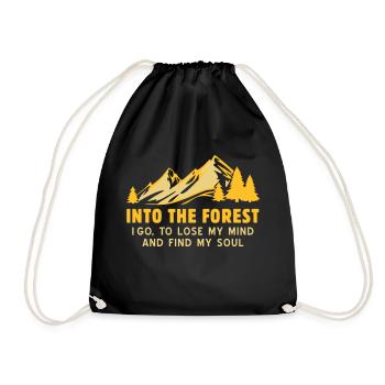 Dans la forêt je vais - pour les amoureux de la nature! Nature - Sac de sport léger - noir - Devant