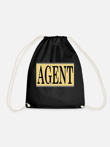 agent - Drawstring Bag - black