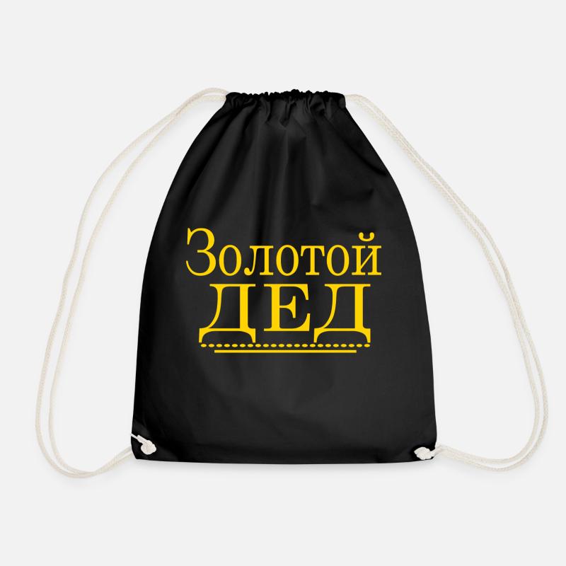 Russisch bester Opa Russian best Grandpa дед - Turnbeutel - Schwarz