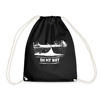 On My Way - Motorcycle Biker Motive - Drawstring Bag - black - Front