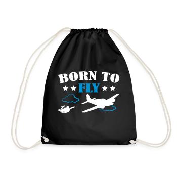 Born To Fly Skydive - Turnbeutel - Schwarz - Vorne