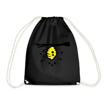 bienen_nest_a2 - Drawstring Bag - black - Front