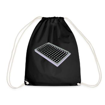 96 Well Plate / 96 perforated plate - Drawstring Bag - black - Front