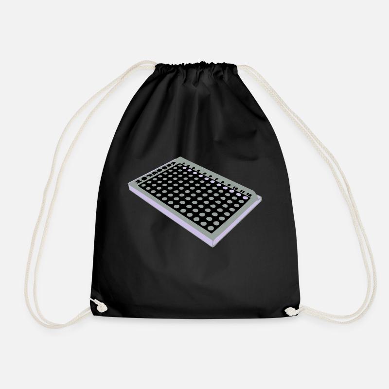 96 Well Plate / 96 perforated plate - Drawstring Bag - black