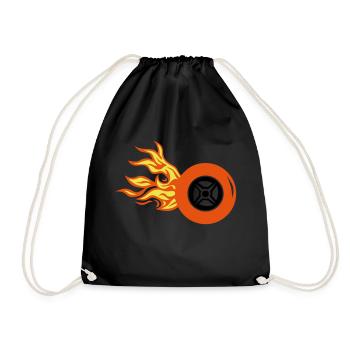 pneu roue flamme feu - Sac de sport léger - noir - Devant