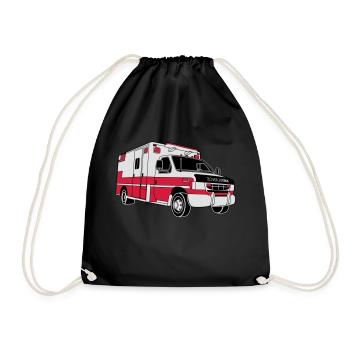 Ambulance / Rettungswagen - Turnbeutel - Schwarz - Vorne