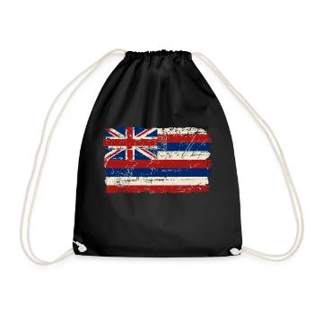 Hawaii Flag - Vintage Look - Turnbeutel - Schwarz - Vorne