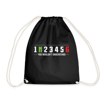 1N23456 You wouldn’t understand Motorcycle gears - Drawstring Bag - black - Front