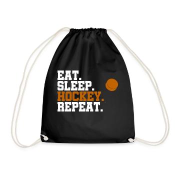 Mangez Sommeil Hockey Répétez Rondelle Cadeau - Sac de sport léger - noir - Devant