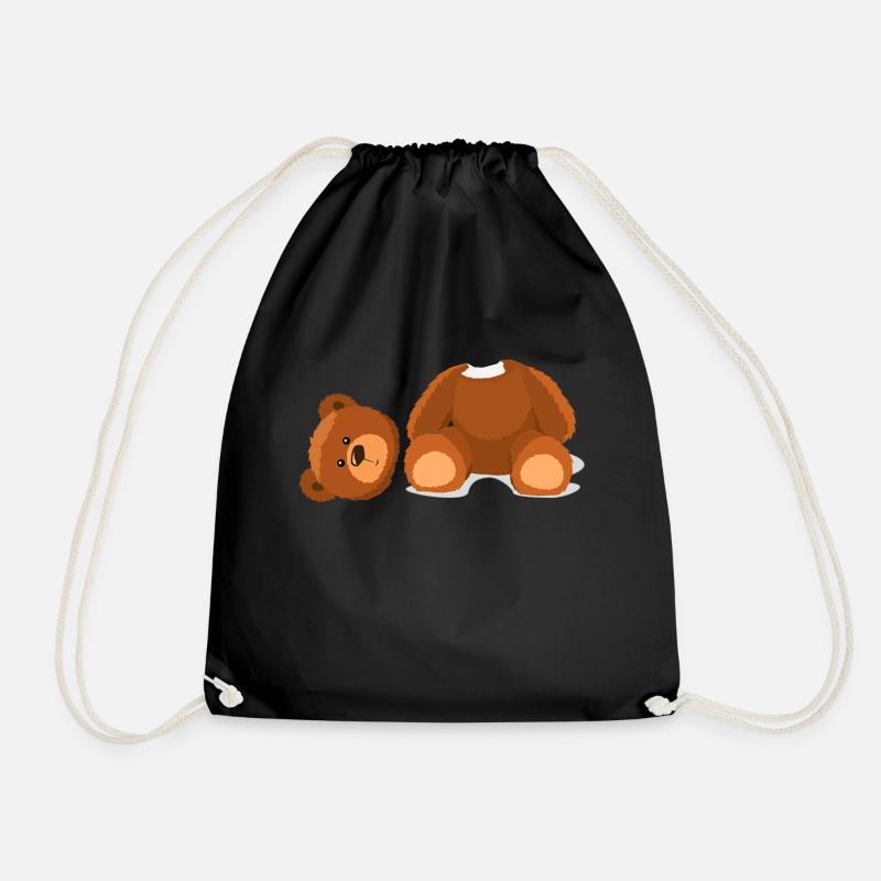 bear crack - Drawstring Bag - black