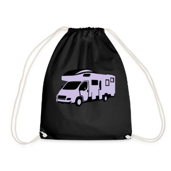 Camper, motor home - On the road - Drawstring Bag - black - Front