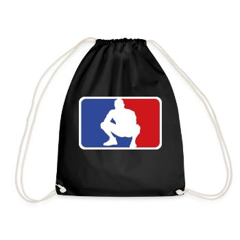 Russian squat Bratan logo - Drawstring Bag - black - Front