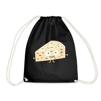 Funny Roquefort cheese - Drawstring Bag - black - Front