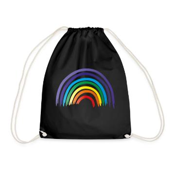 Regenbogen als Symbol der Hoffnung und Gleichheit - Turnbeutel - Schwarz - Vorne