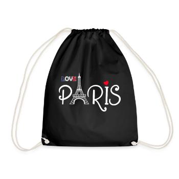 Ich liebe Paris - Love Paris - Turnbeutel - Schwarz - Vorne