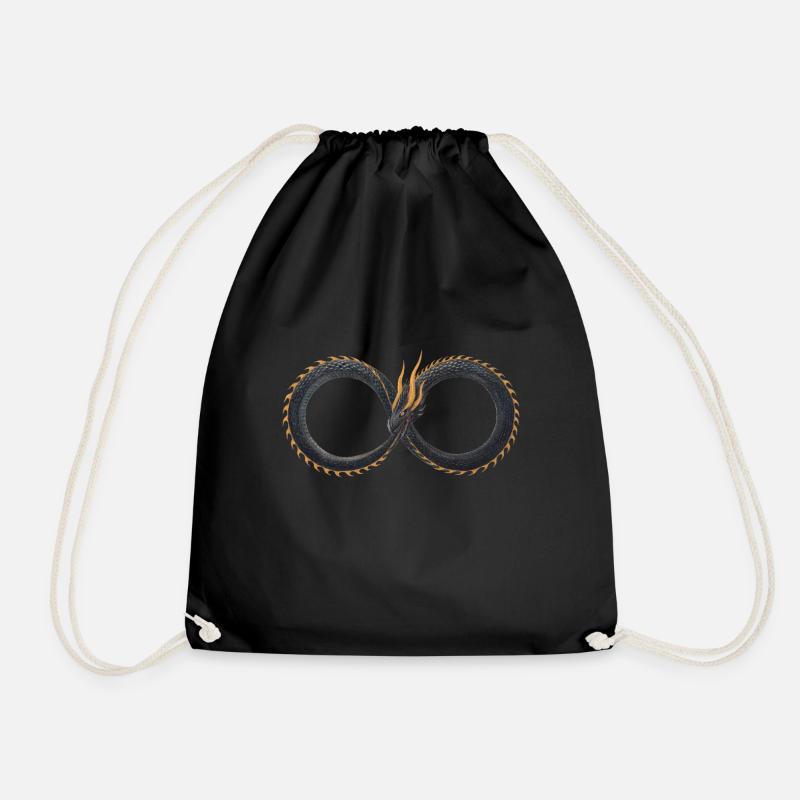 Ouroboros Dragon - Occult Infinity Symbol - Turnbeutel - Schwarz