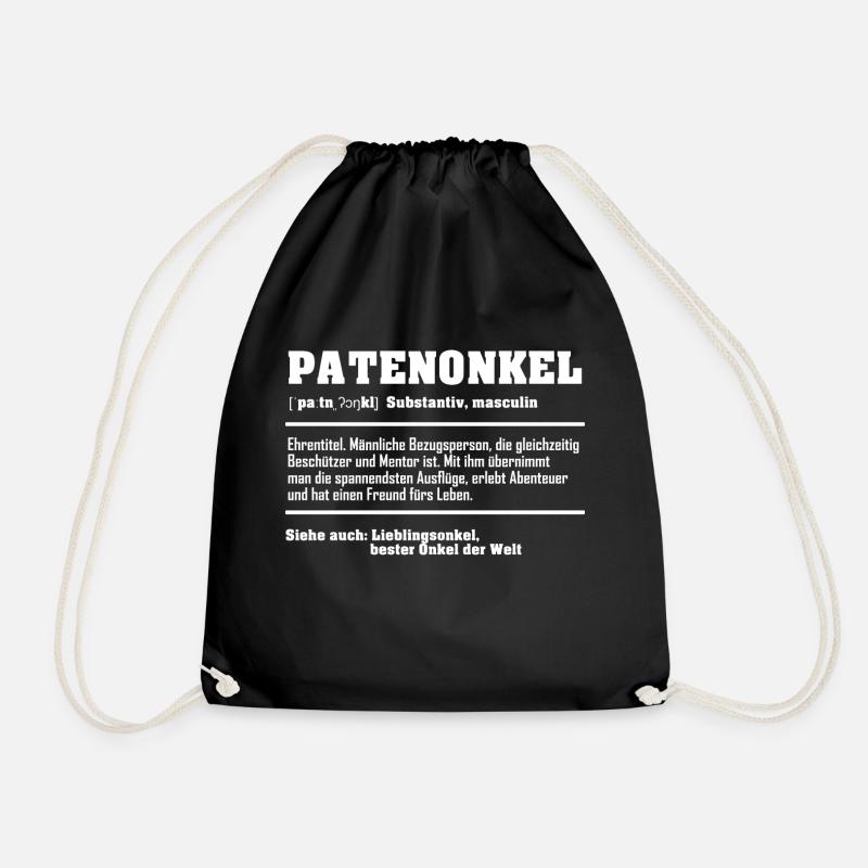 Patenonkel Onkel Begriffserklärung - Turnbeutel - Schwarz
