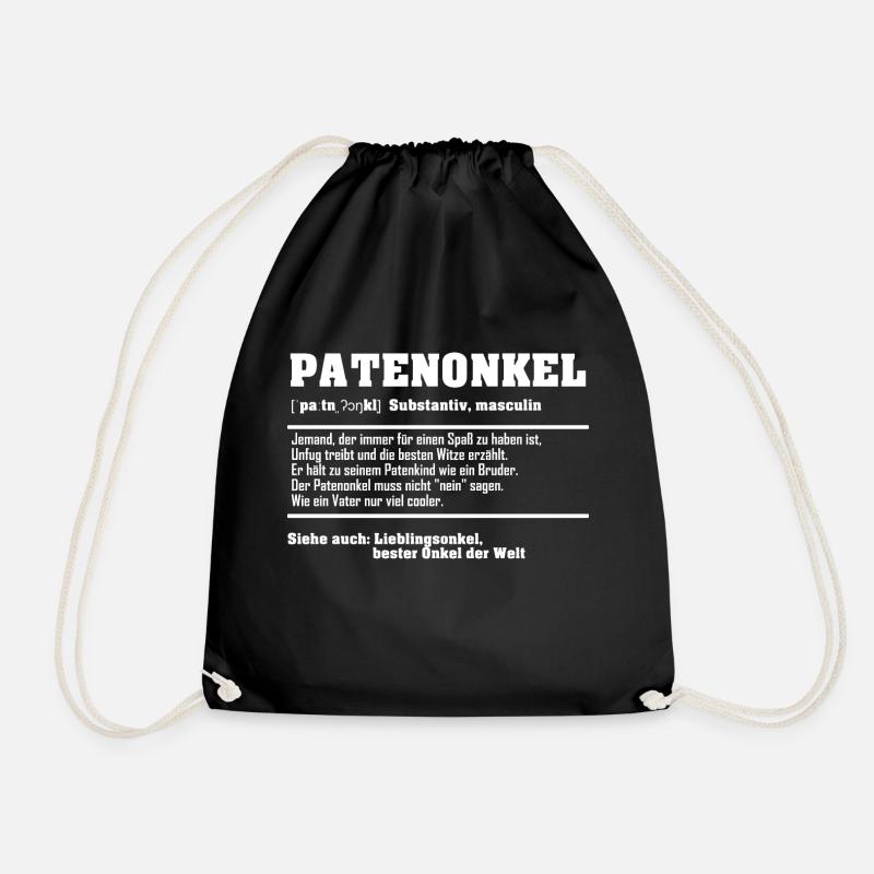 Patenonkel Onkel Begriffserklärung - Turnbeutel - Schwarz