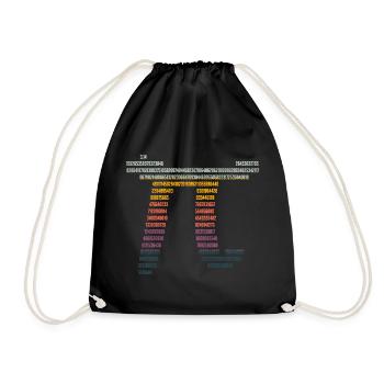 Number pi vintage retro - Drawstring Bag - black - Front