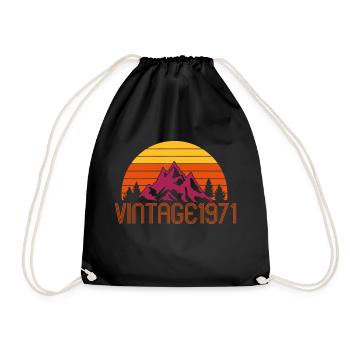 Vintage 1971 Mountain Berge Wanderer MTB - Turnbeutel - Schwarz - Vorne