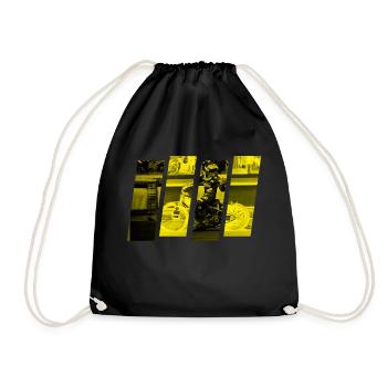 Speedway Driver - Motorcycle yellow/black - Drawstring Bag - black - Front