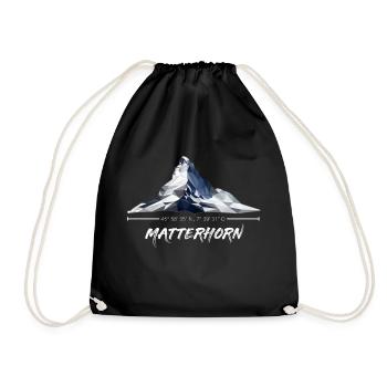 Matterhorn Berg Zermatt in Schweizer Alpen T-Shirt - Turnbeutel - Schwarz - Vorne