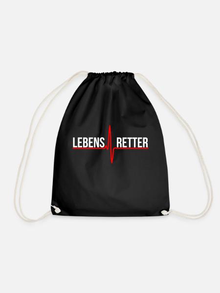 Lebensretter Sanitäter Rettungsdienst - Turnbeutel - Schwarz